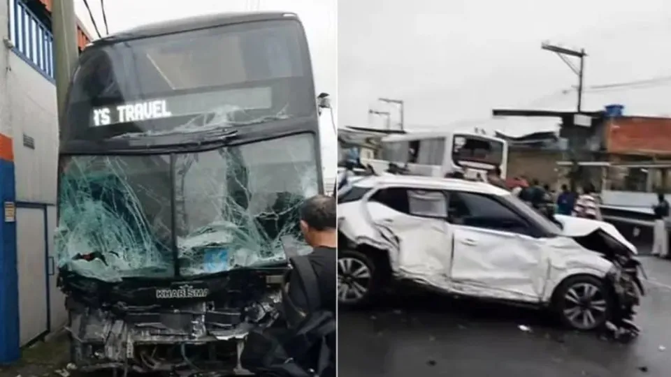 Motorista de ônibus morre após sofrer infarto e provoca colisão com 20 veículos na Via Dutra
